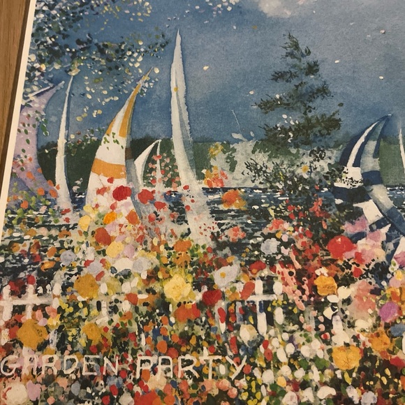 “Garden Party” Print by Chris Bollen 20.25x11.25- Unframed - Picture 2 of 11
